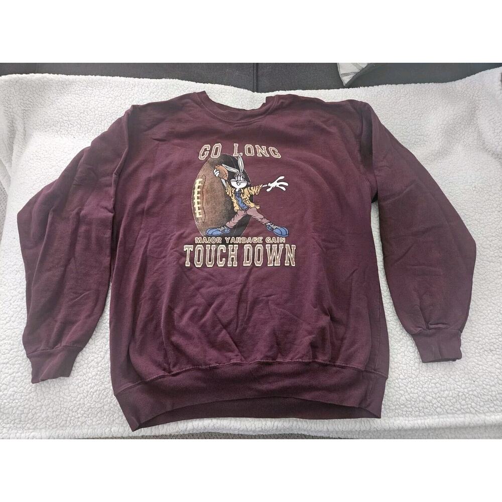 Vintage Looney Tunes Bugs Bunny 1990s Crewneck Sweatshirt Football Adult XXL